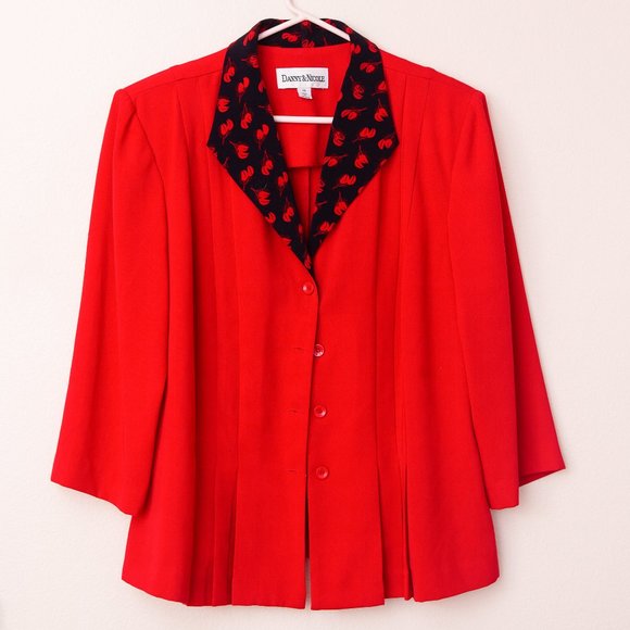 Danny & Nicole Blazer with Pleats & Cherry Detail - Picture 1 of 5